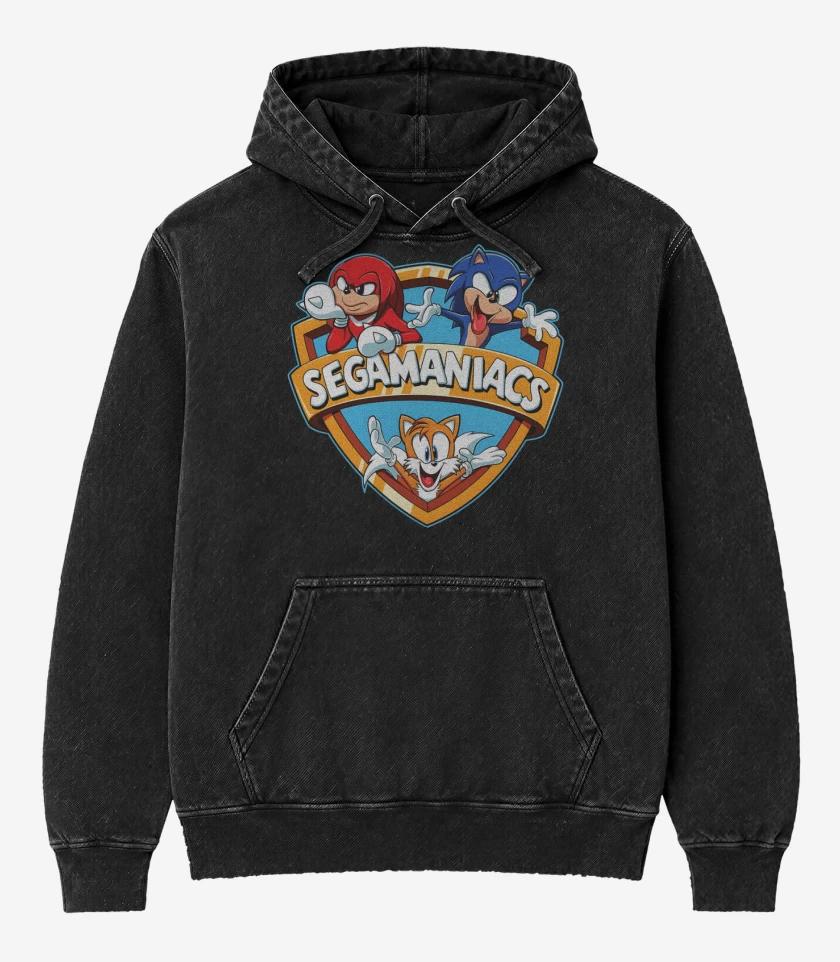 Poleron Canguro Acid Wash Negro de Segamaniacs