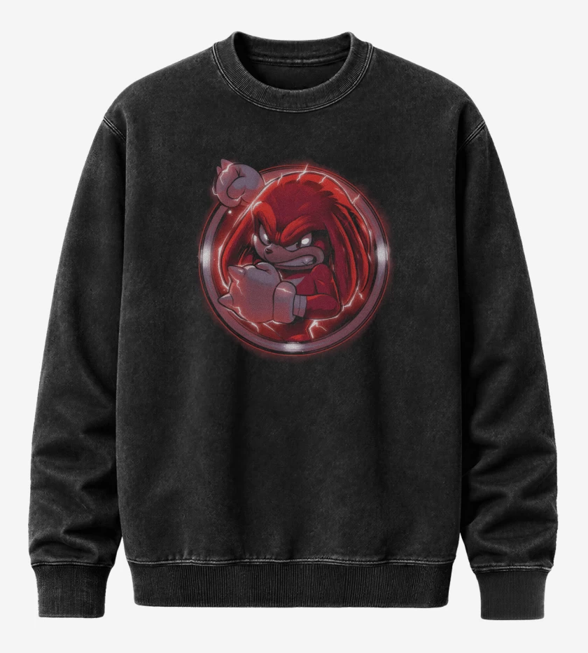 Poleron Polo Acid Wash Negro de Nudillos