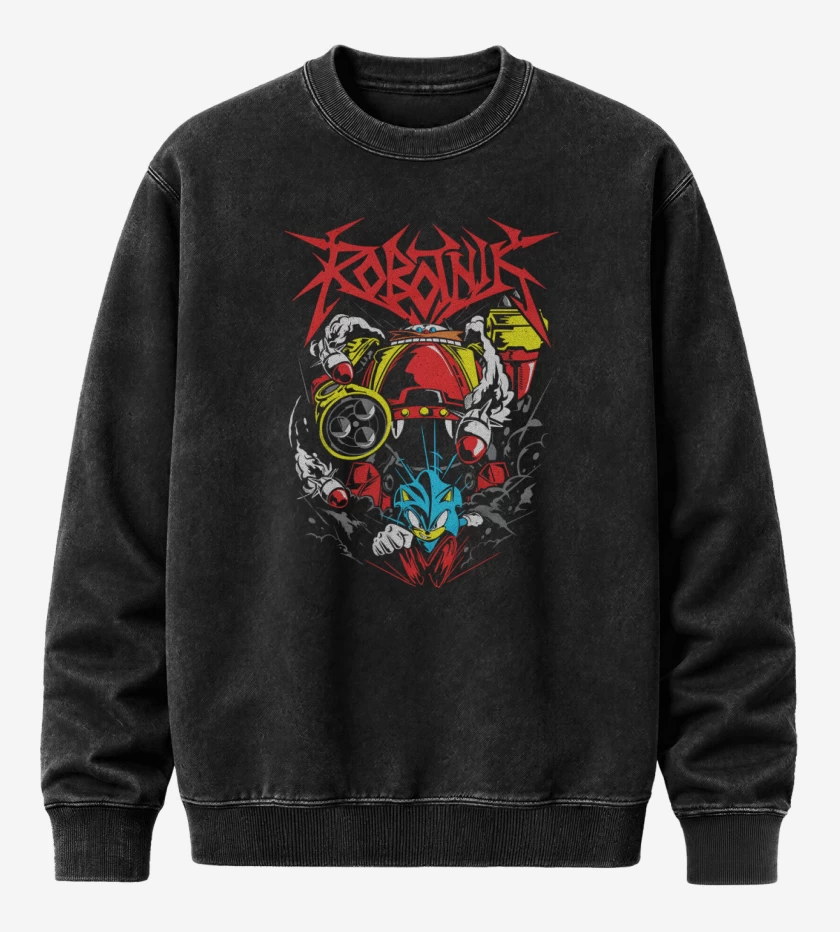 Poleron Polo Acid Wash Negro de Robotnik