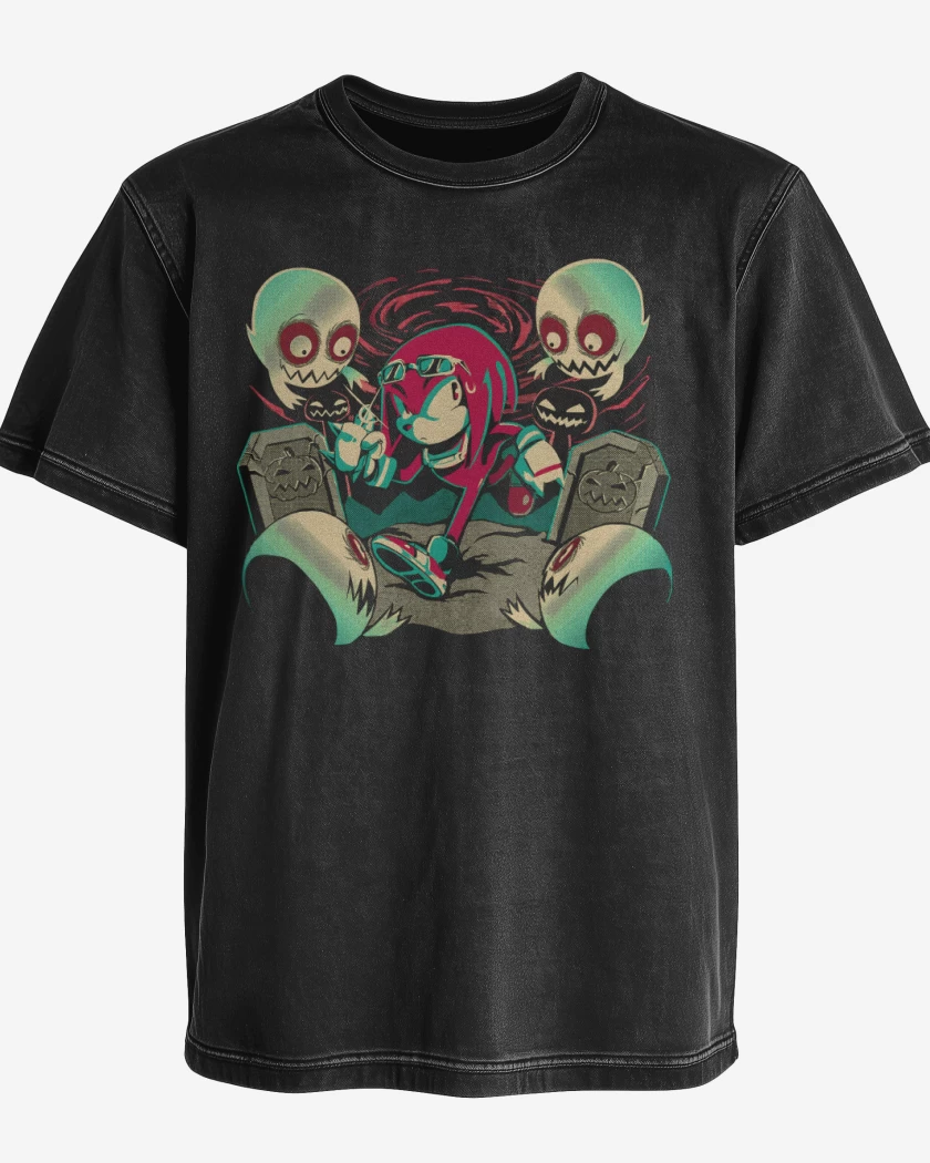 Polera desgastada Negro de Nudillos Fantasmas