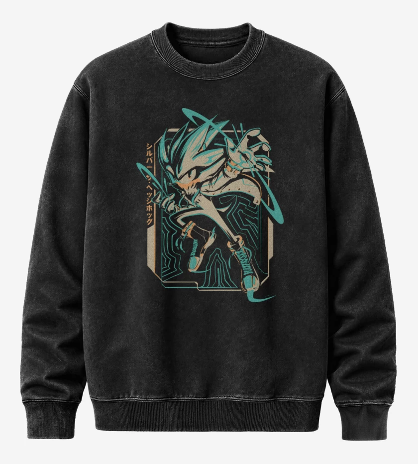 Poleron Polo Acid Wash Negro de Silver