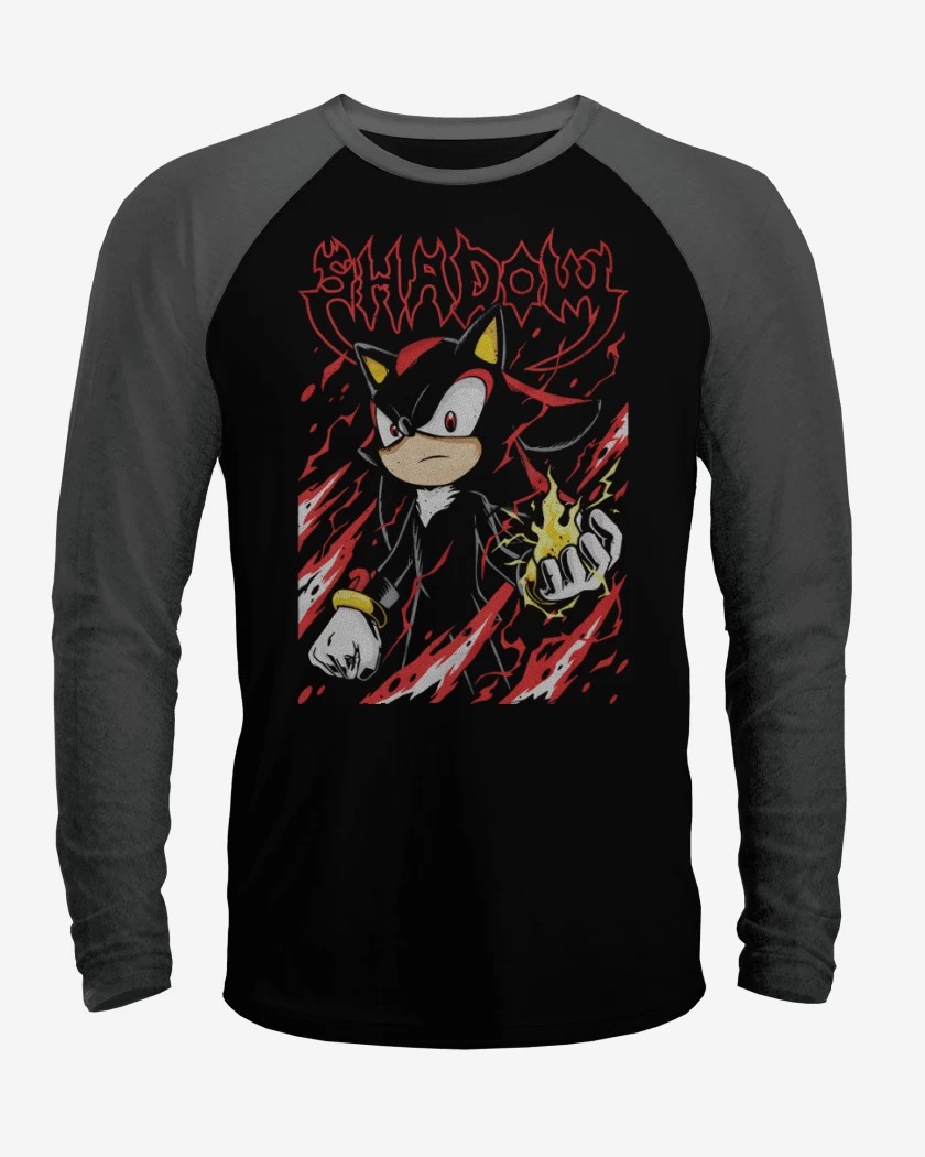Polera Raglan Negro / Negro Heather de Shadow