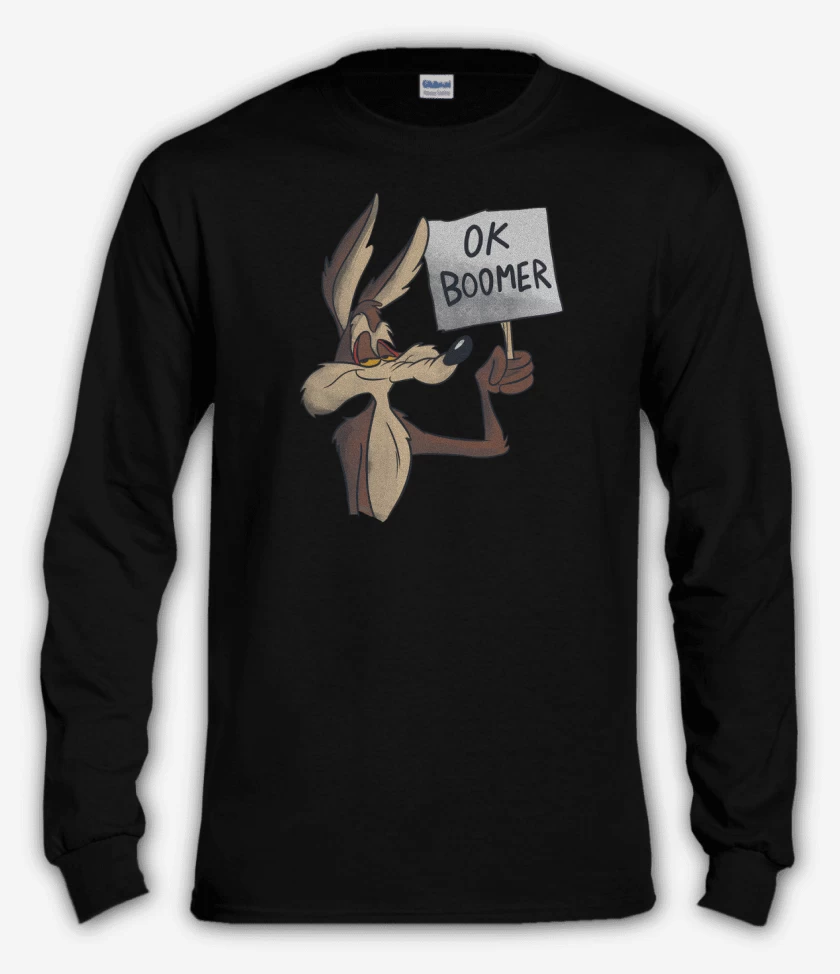 Polera manga larga Negro de OK Boomer