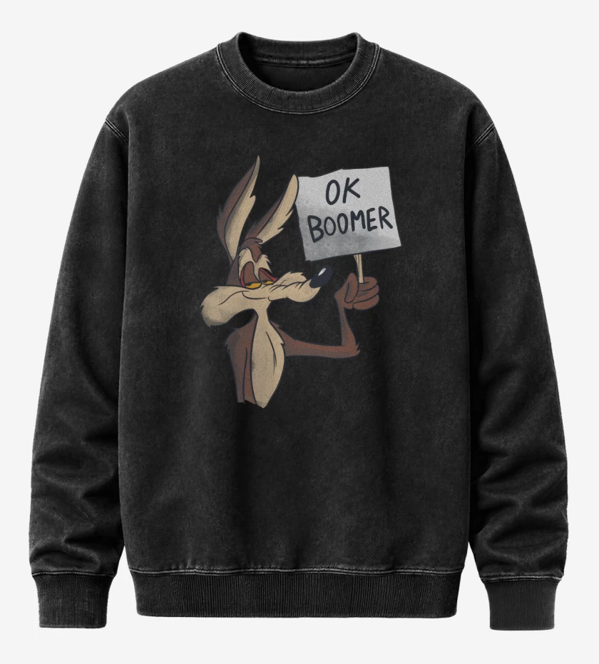 Poleron Polo Acid Wash Negro de OK Boomer