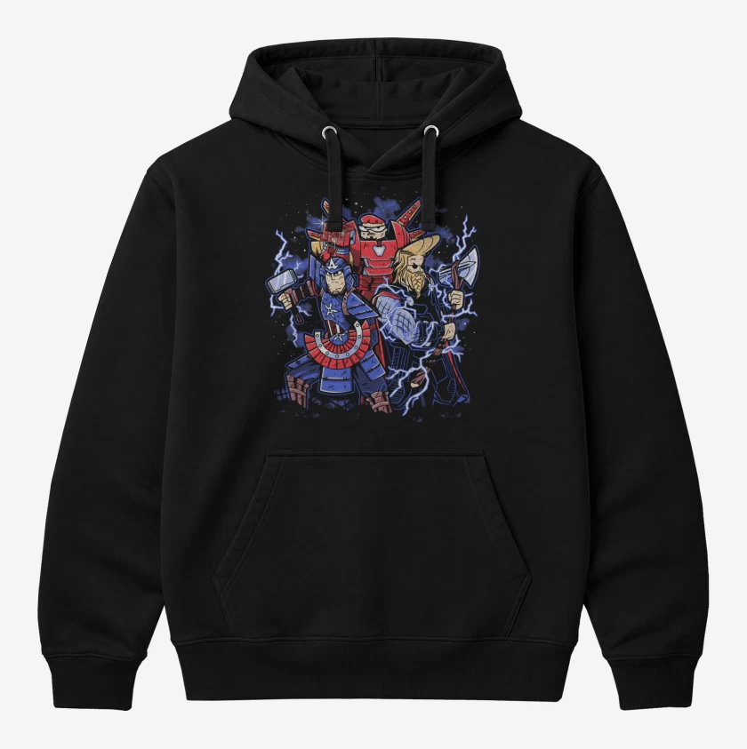 Polerón Canguro Negro de Cartoonvengers