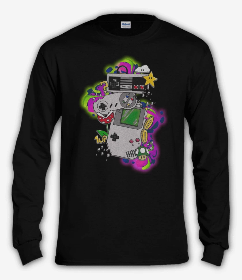 Polera manga larga Negro de Joystick Classics