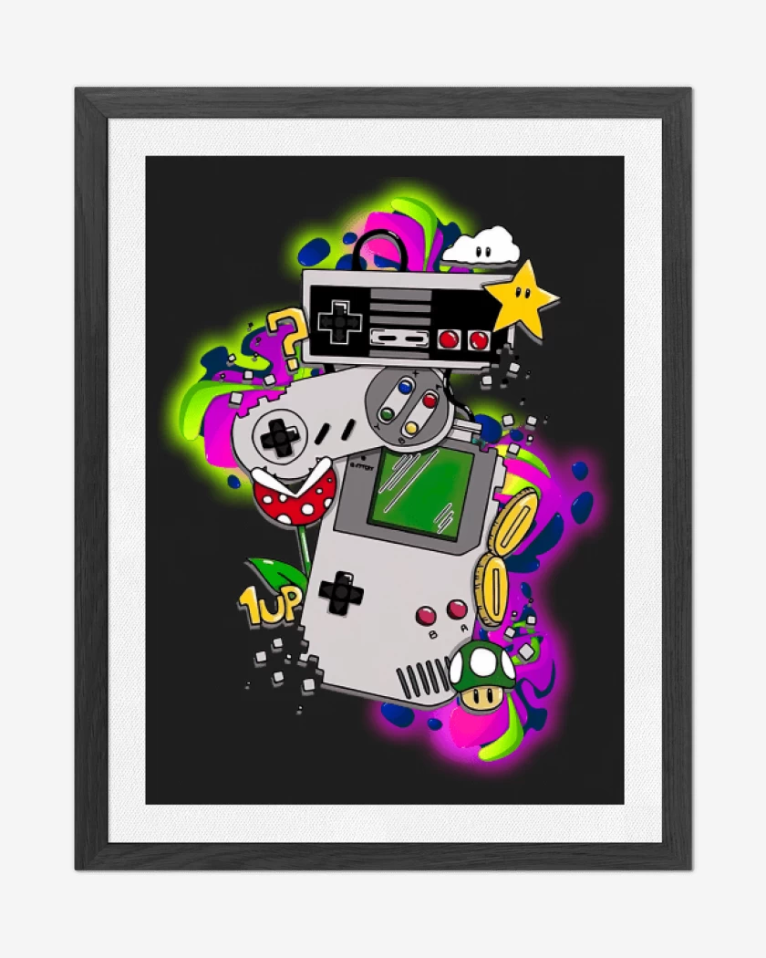 Cuadro decorativo Negro de Joystick Classics