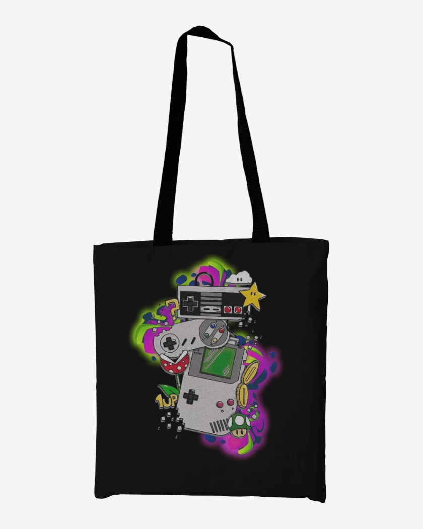 Totebag Negro de Joystick Classics