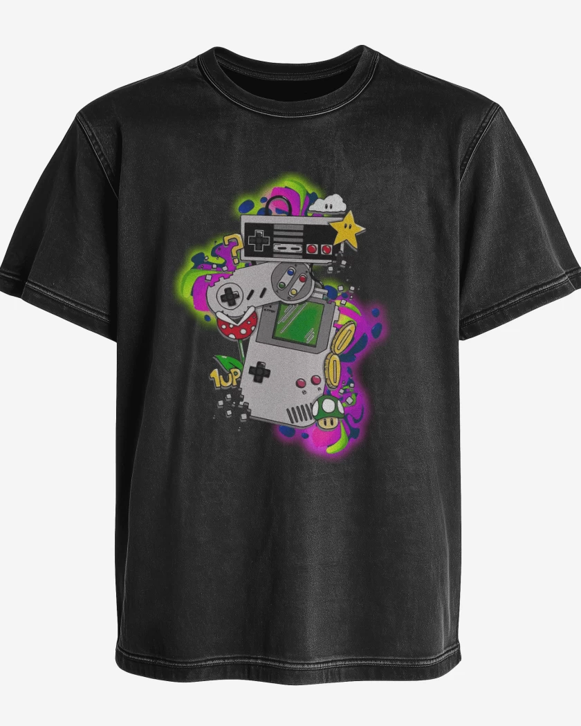 Polera desgastada Joystick Classics