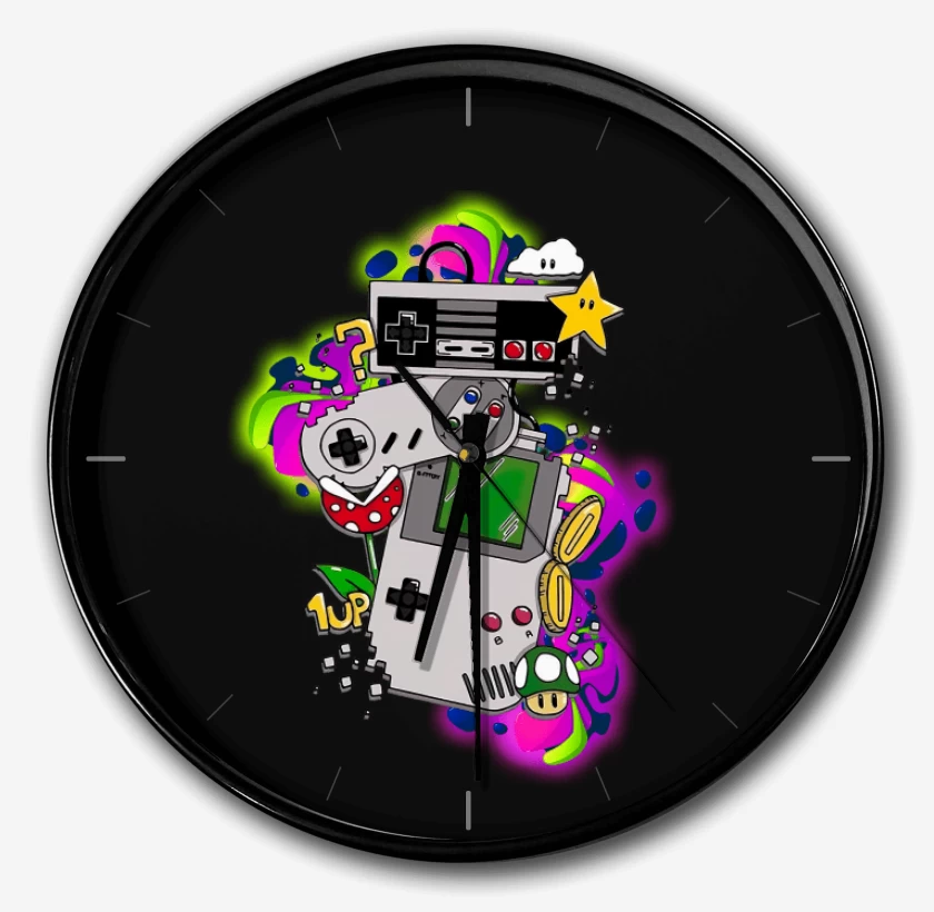Reloj Negro de Joystick Classics