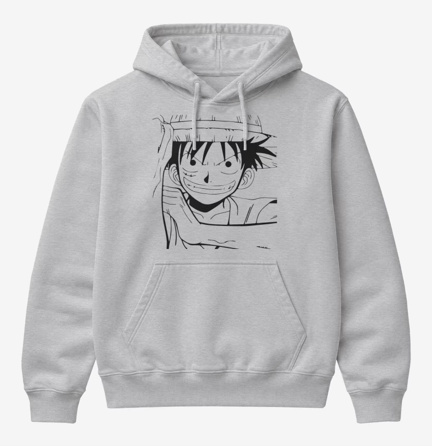 Poleron Canguro básico Gris Melange de Luffy