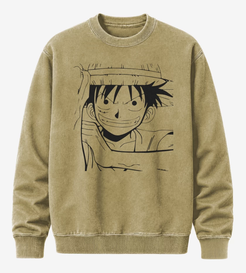Poleron Polo Acid Wash Beige de Luffy