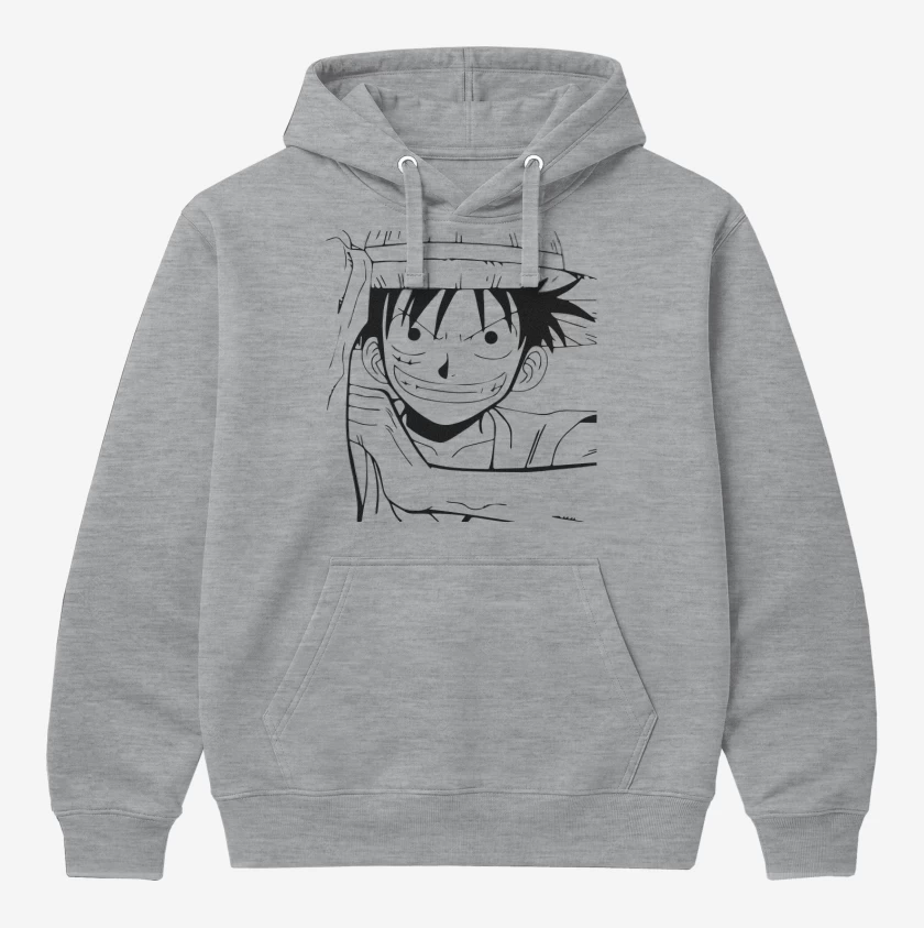 Polerón Canguro Gris Melange de Luffy
