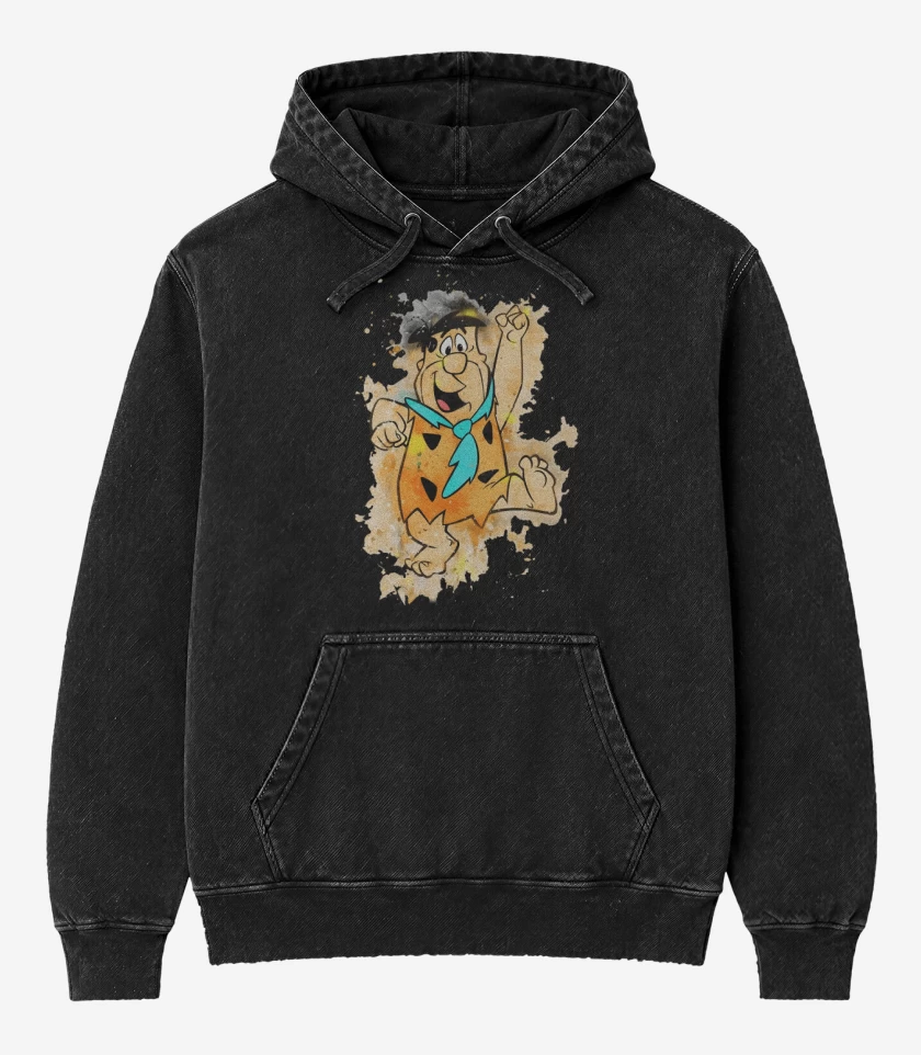 Poleron Canguro Acid Wash Negro de Pedro