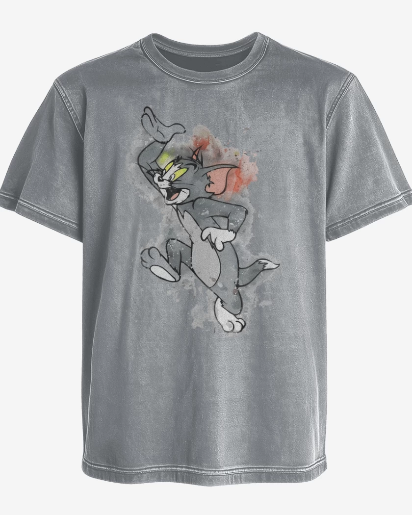 Polera desgastada Gris Melange de Tom