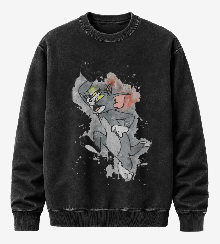Poleron Polo Acid Wash Negro de Tom