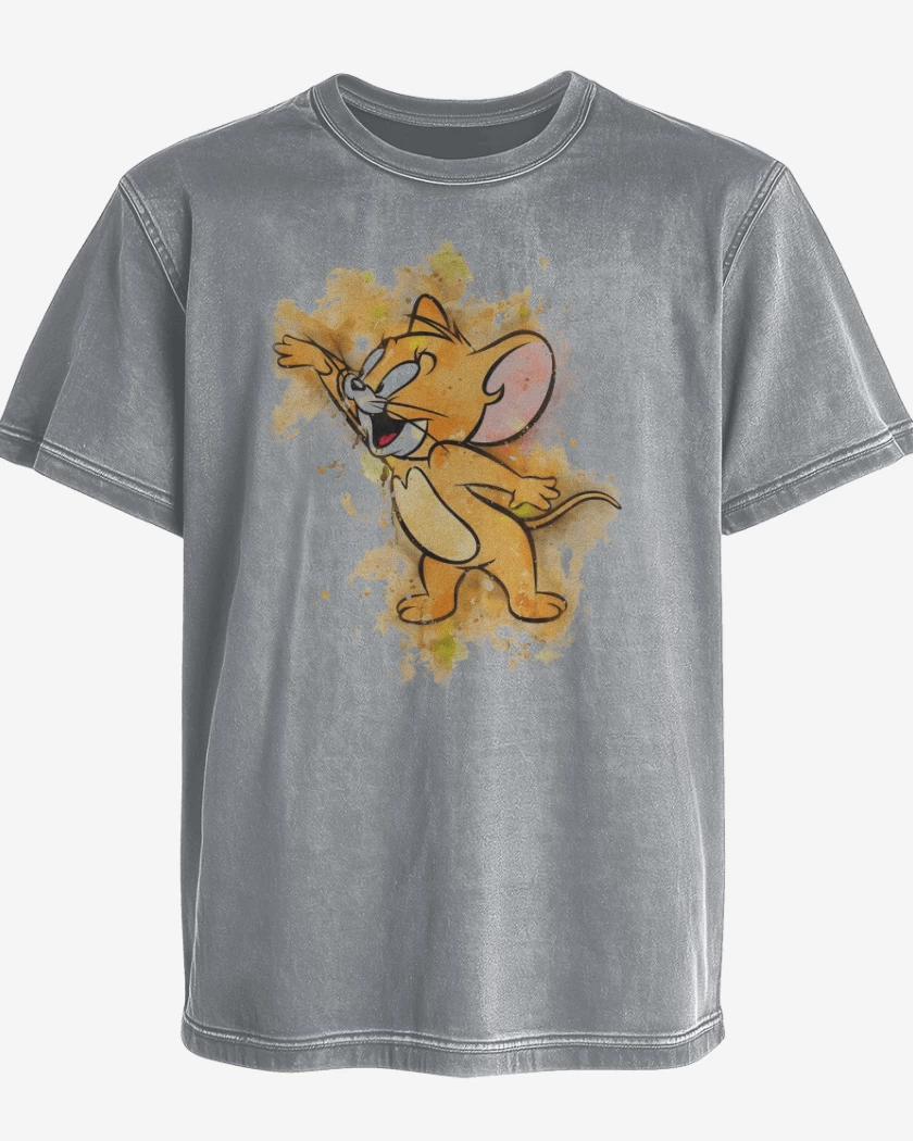 Polera desgastada Gris Melange de Jerry
