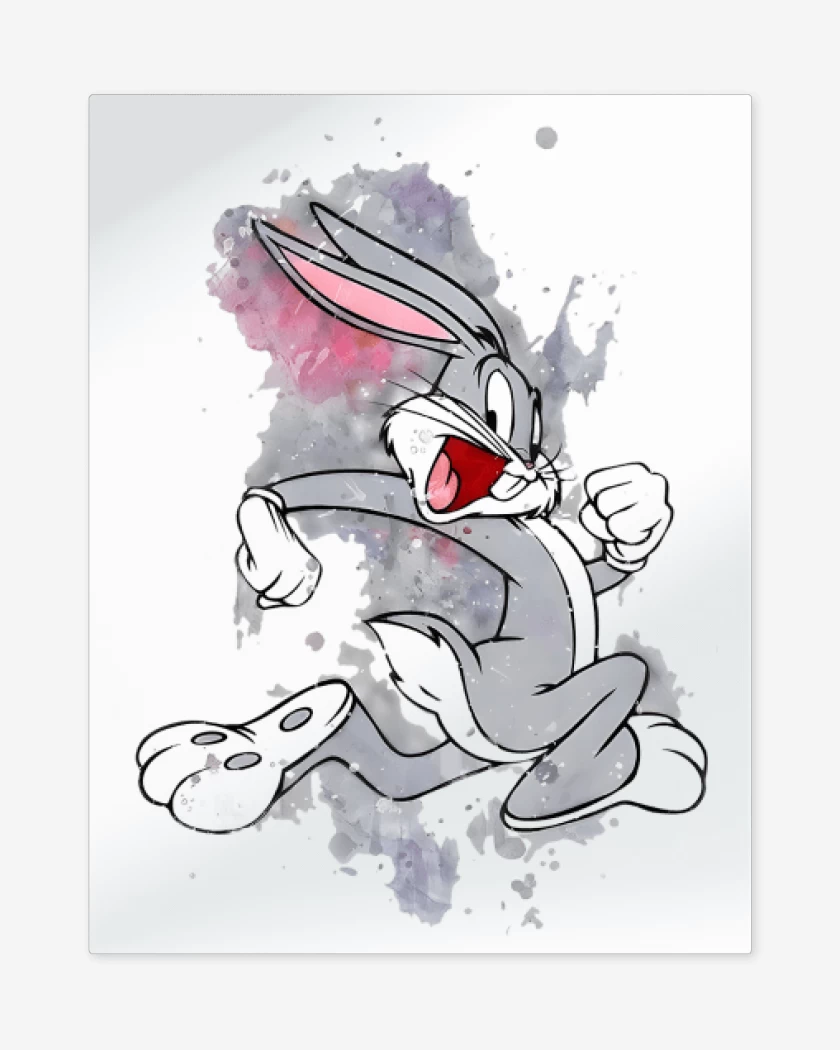 Print metalico Blanco de Bugs 