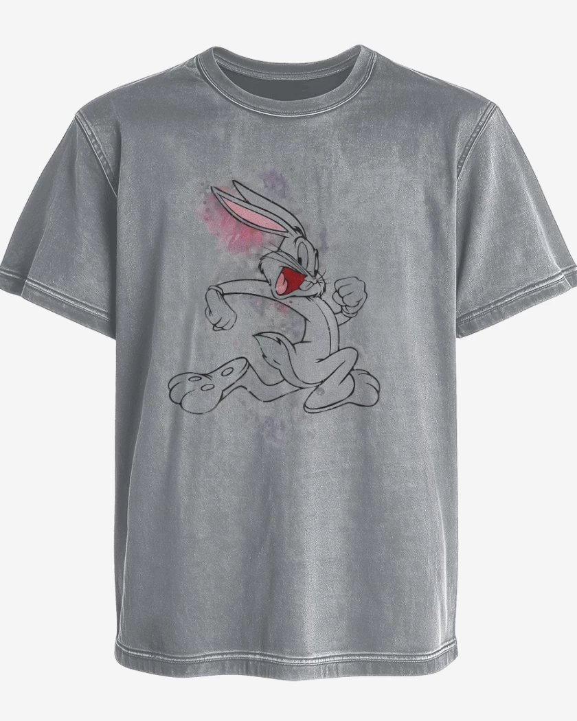 Polera desgastada Gris Melange de Bugs 