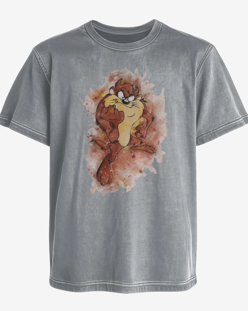 Polera desgastada Gris Melange de Taz