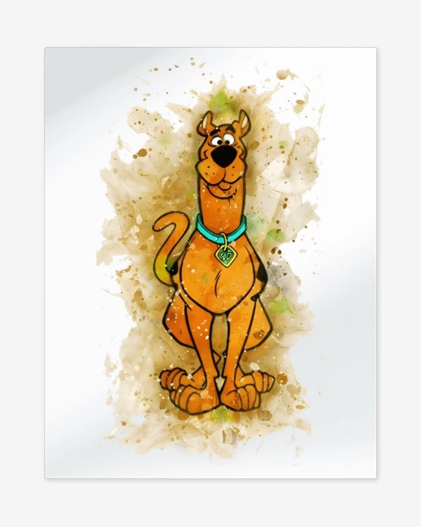 Print metalico Blanco de Scooby 