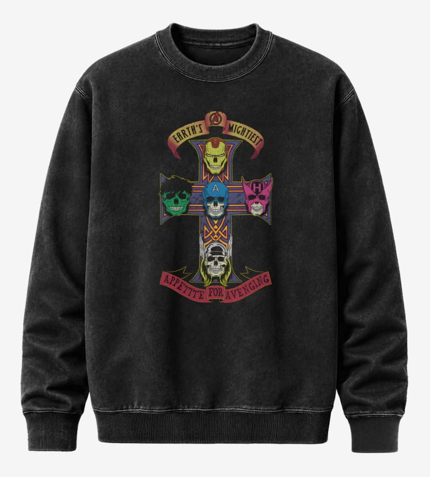Poleron Polo Acid Wash Negro de Appetite For Avenging