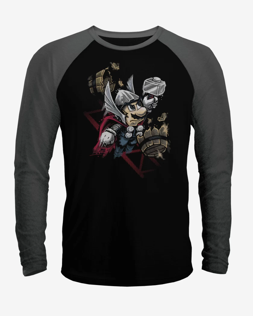 Polera Raglan Negro / Negro Heather de Thorio