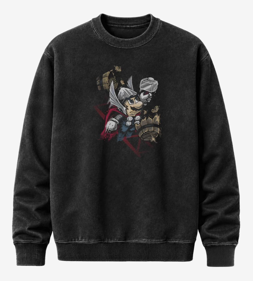 Poleron Polo Acid Wash Negro de Thorio