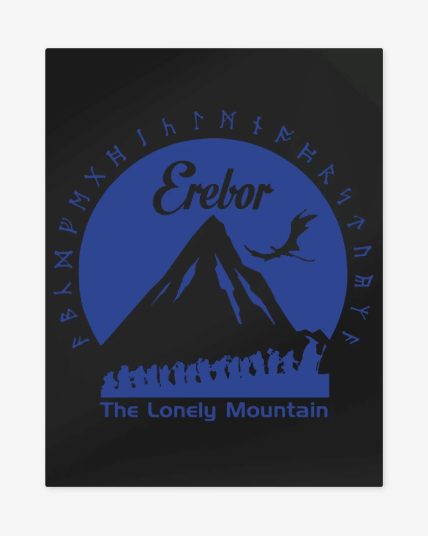 Print metalico Negro de Erebor The lonely mountain