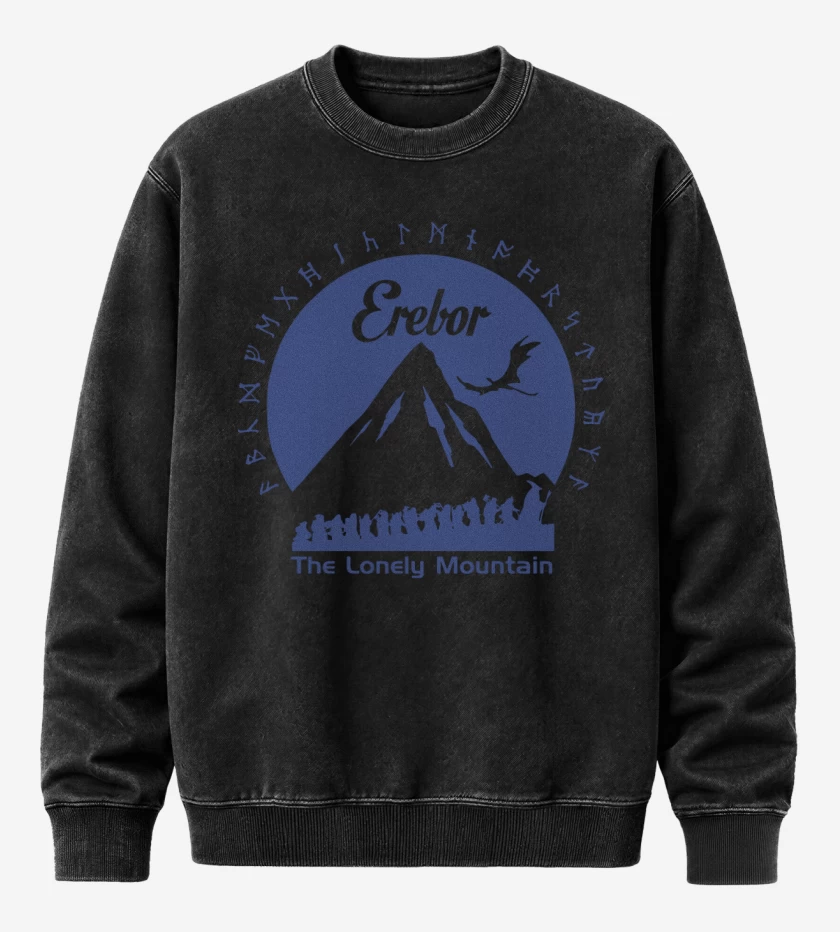 Poleron Polo Acid Wash Negro de Erebor The lonely mountain