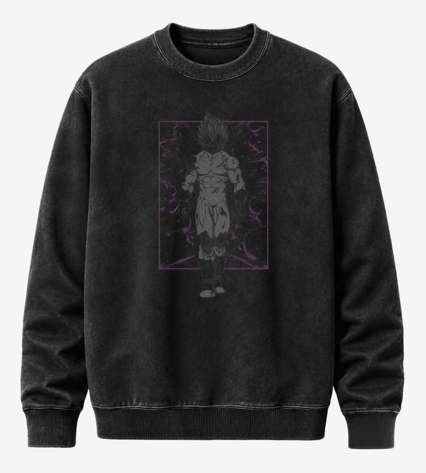 Poleron Polo Acid Wash Negro de Hakaishin
