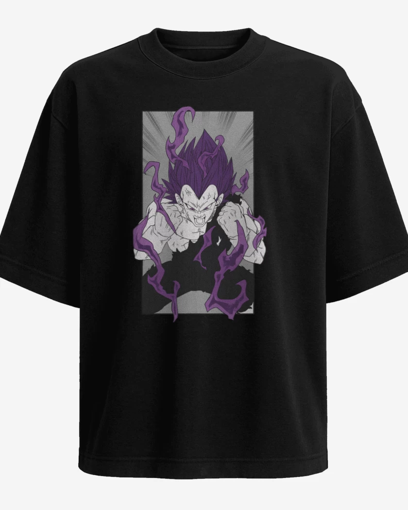 Polera Oversize Negro de Vegeta Ultraego