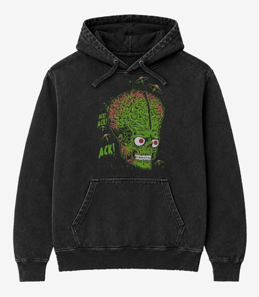 Poleron Canguro Acid Wash Negro de Ack Ack Ack