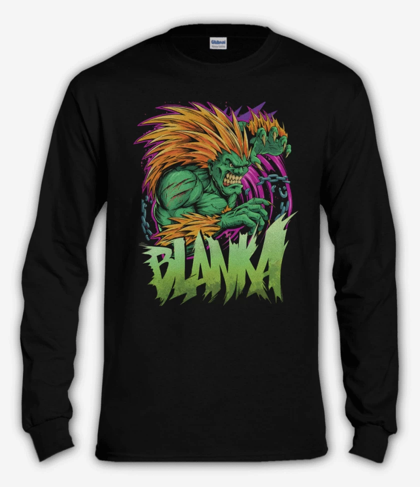 Polera manga larga Negro de Blanka