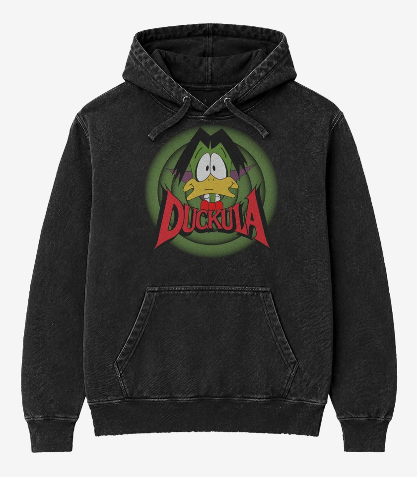 Poleron Canguro Acid Wash Negro de Conde Patula