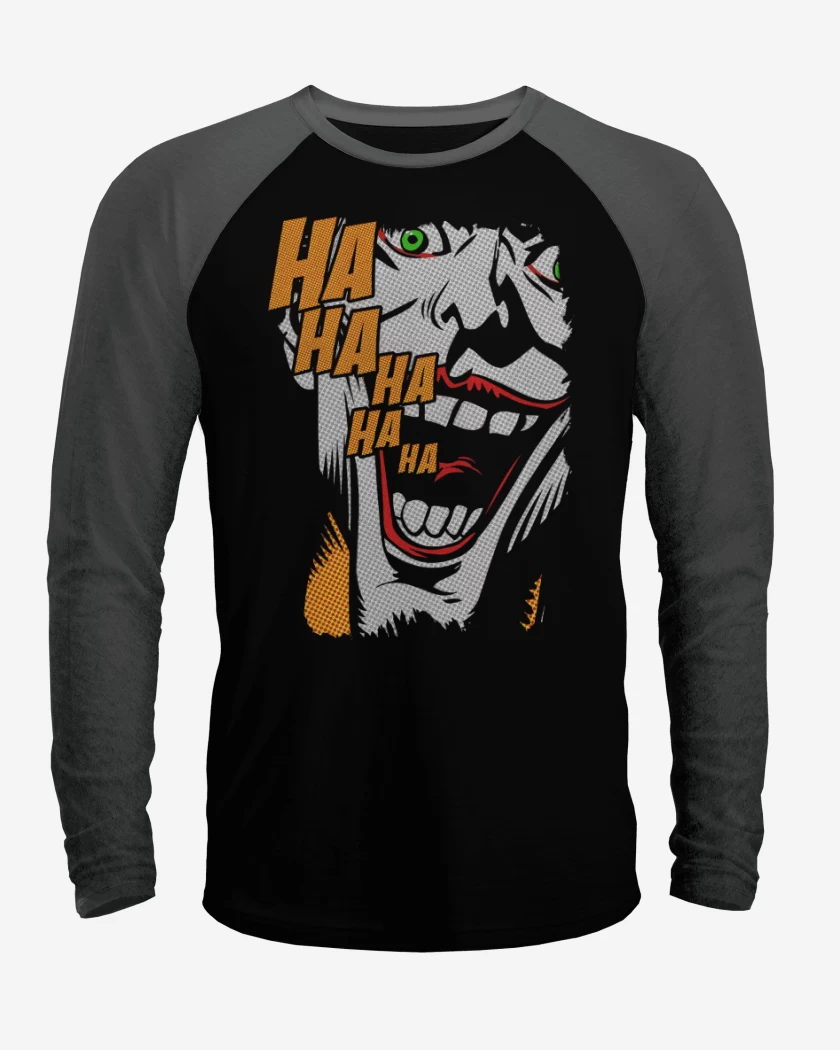 Polera Raglan Negro / Negro Heather de Ha Ha Ha