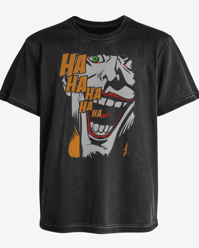 Polera desgastada Negro de Ha Ha Ha