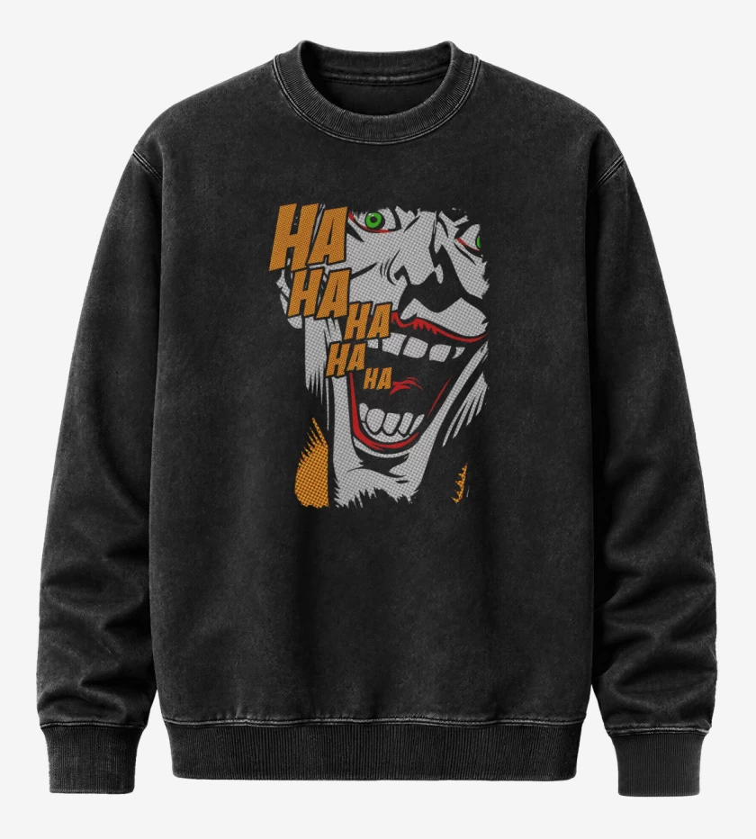 Poleron Polo Acid Wash Negro de Ha Ha Ha