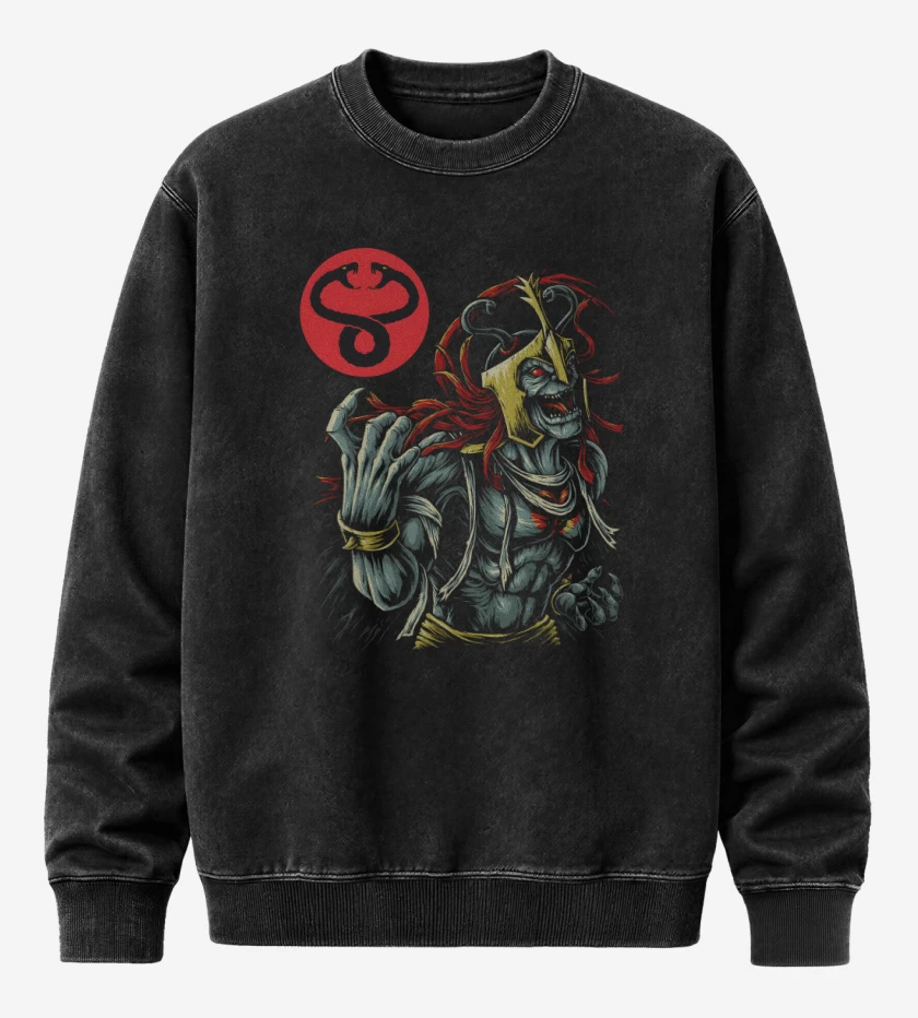 Poleron Polo Acid Wash Negro de Mumm-Ra