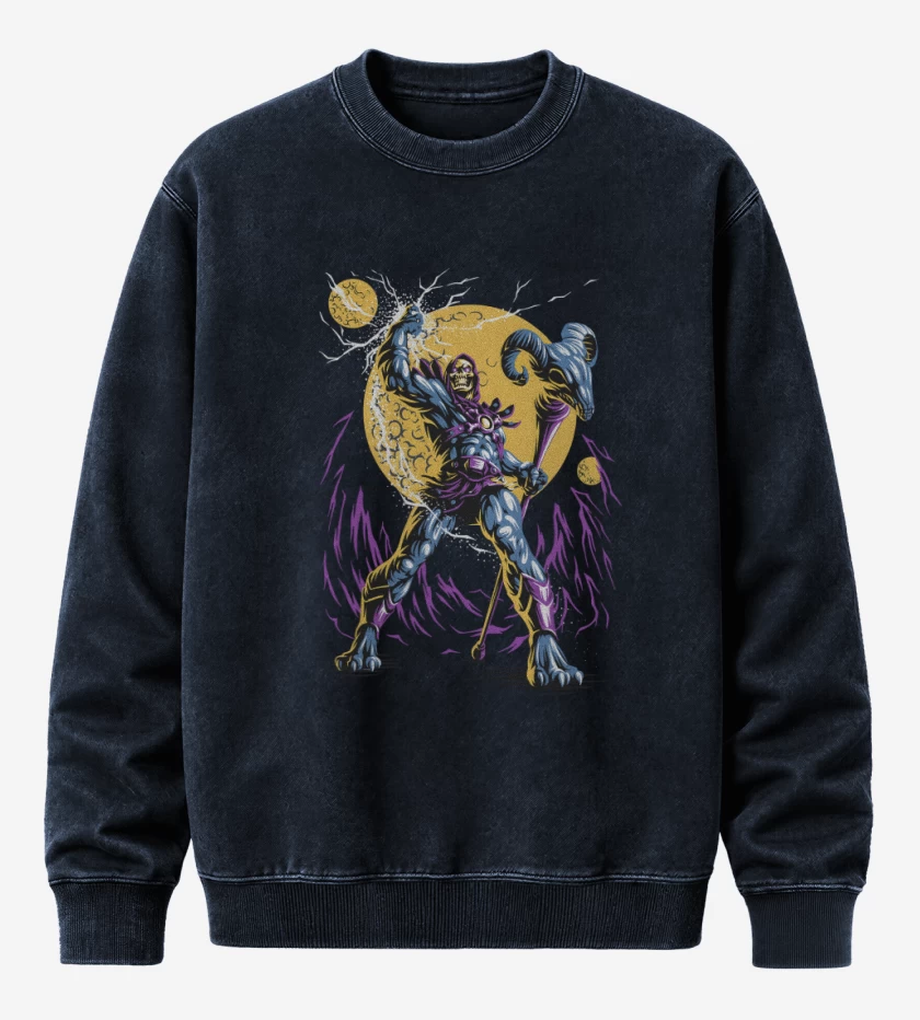 Poleron Polo Acid Wash Azul Marino de Skeletor 2