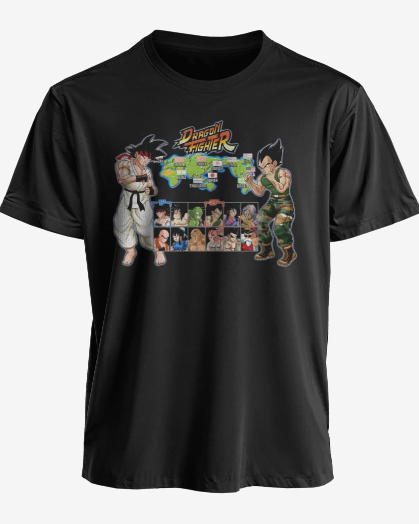 Polera premium Negro de Dragon Fighter 