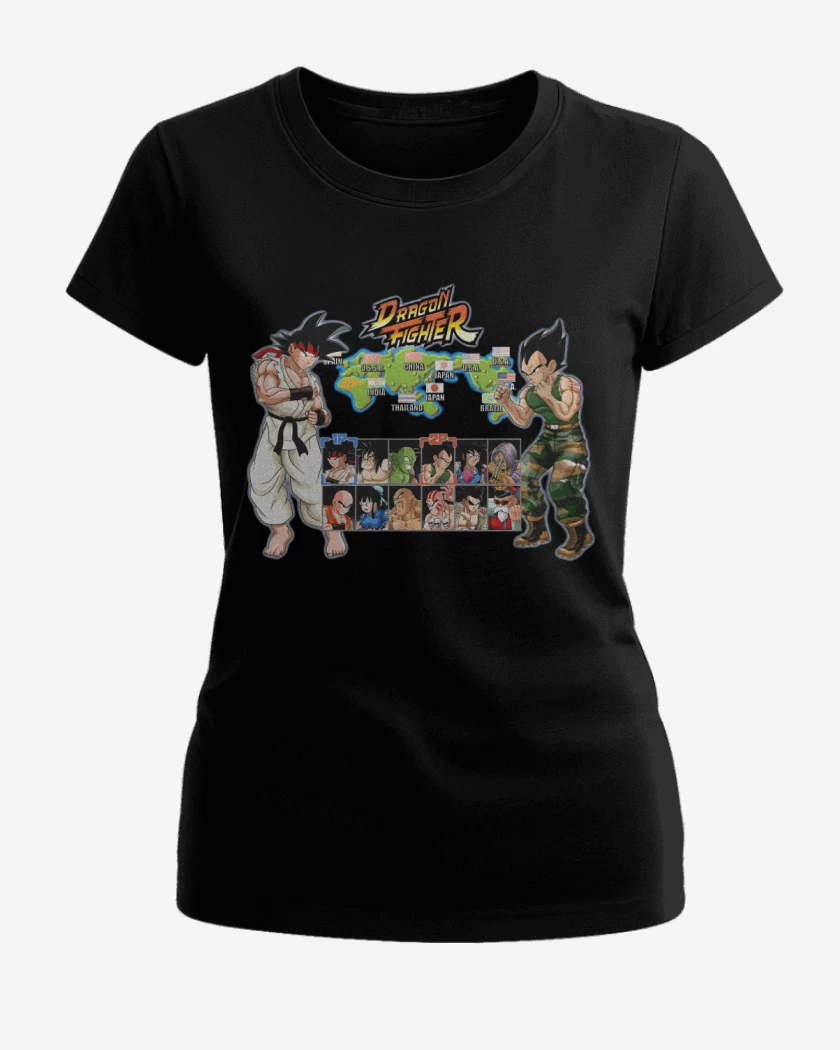 Polera de Mujer Negro de Dragon Fighter 