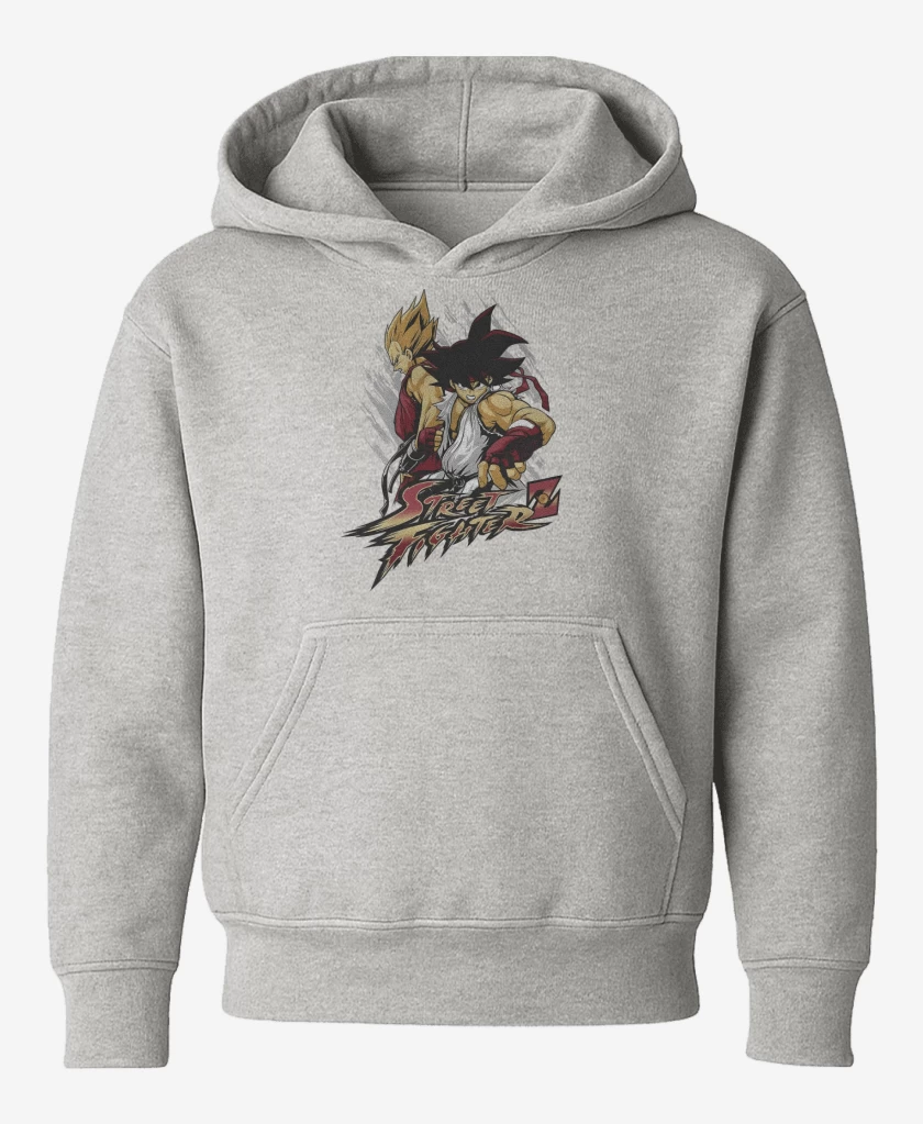 Poleron de niño Gris Melange de Street Fighter Z