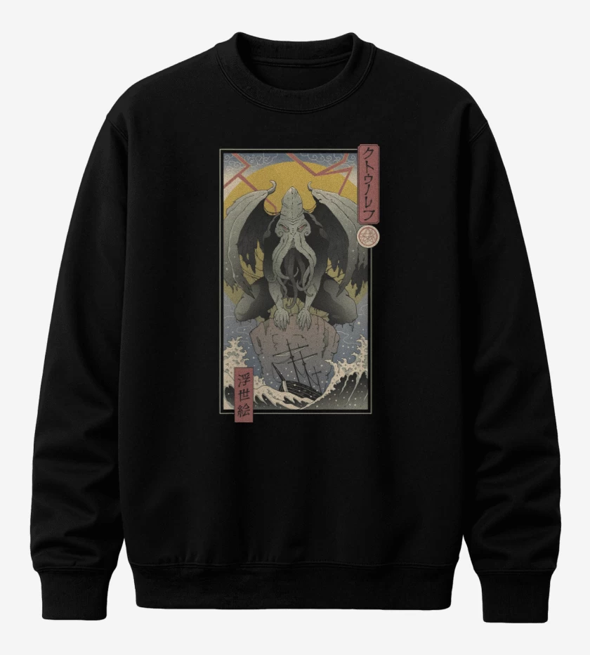 Poleron polo Cthulhu Ukiyo-e