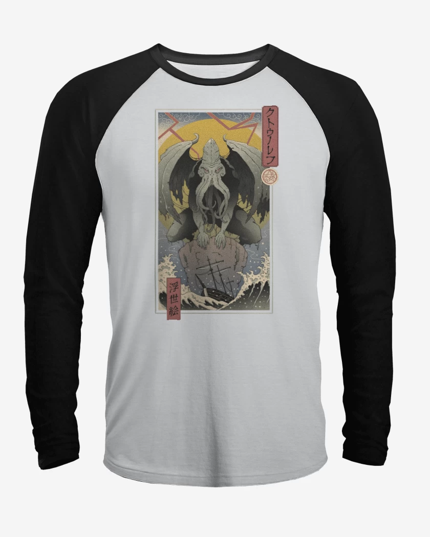 Polera Raglan Cthulhu Ukiyo-e