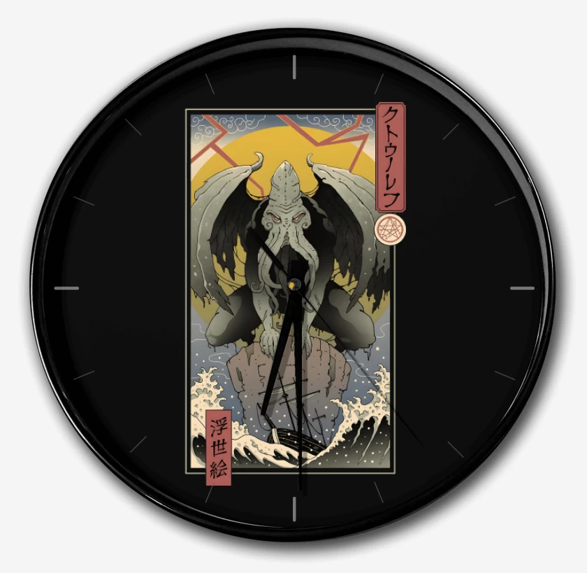 Reloj Negro de Cthulhu Ukiyo-e