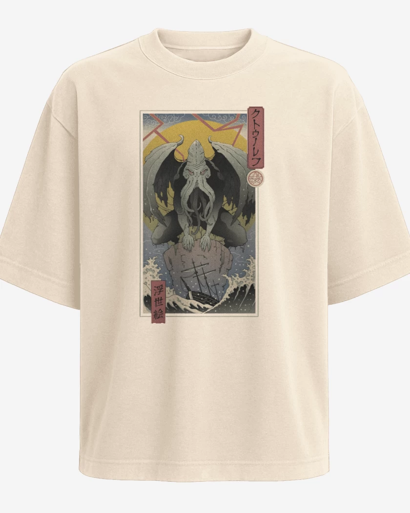 Polera Oversize Cthulhu Ukiyo-e