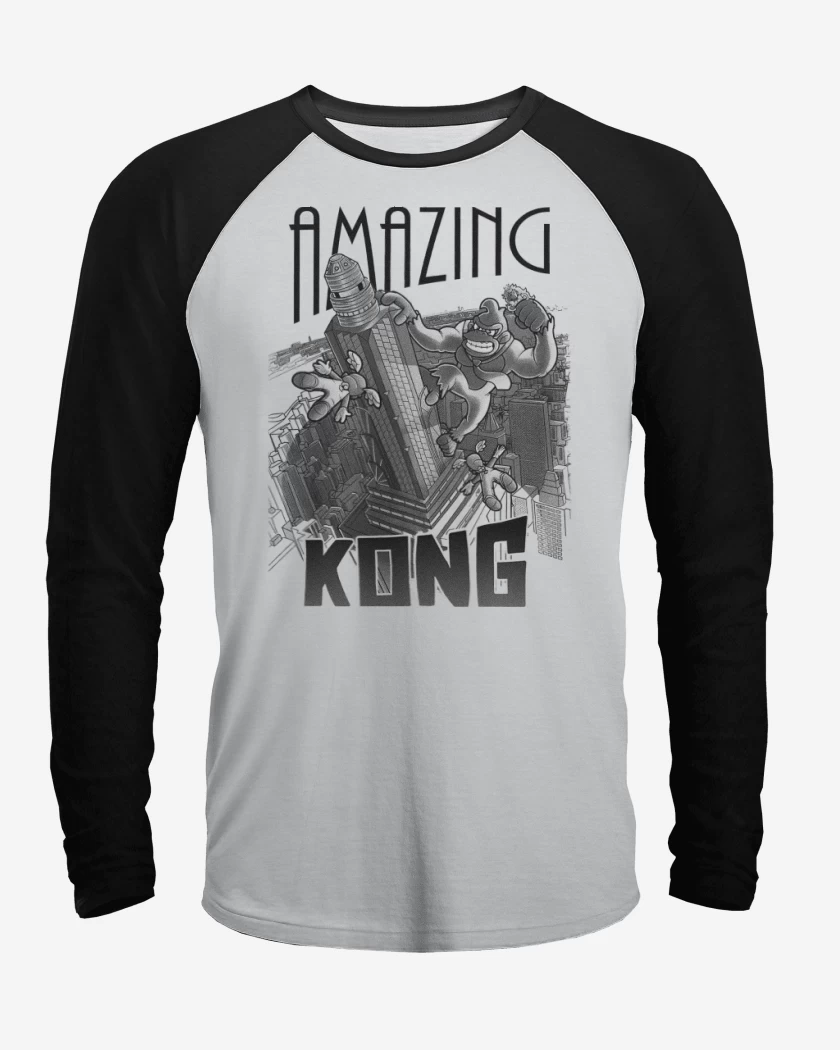 Polera Raglan Blanco / Negro de Amzing Kong