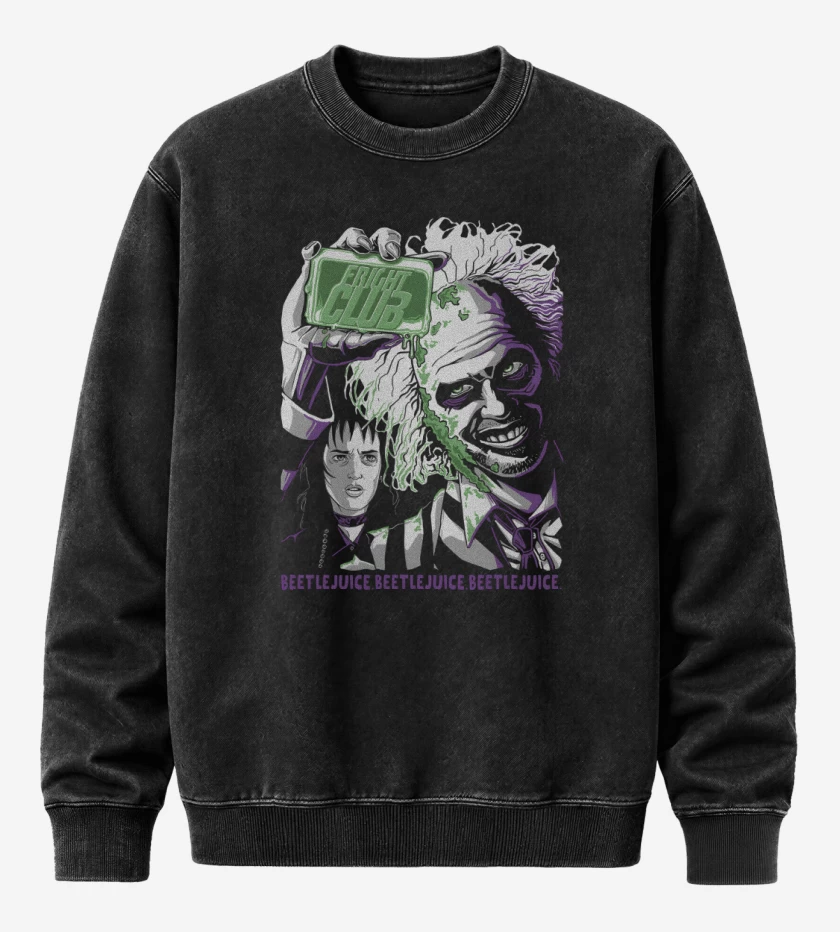 Poleron Polo Acid Wash Negro de Fright Club