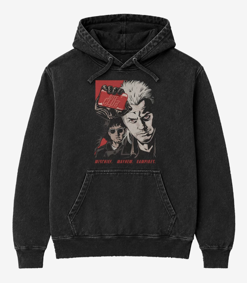 Poleron Canguro Acid Wash Negro de Bite Club